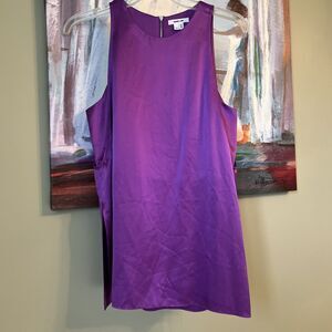 Helmut Lang Tank Top Sz M Silk Sleeveless Crew Neck Purple EUC